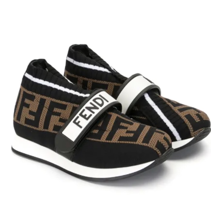 Fendi Kids Fendi Love Touch Strap Sneakers Size 34/2.5-3